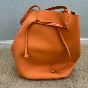 Leather bucket bag